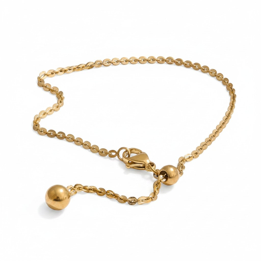PRO RAY AELORA delicate chain bracelet with polished bead accents, minimalist design, gold and silver finish.